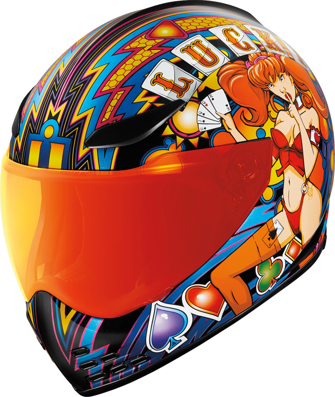 Icon Domain Lucky Lid 4 Unisex Adult Motorcycle street Riding Full Face Helmet