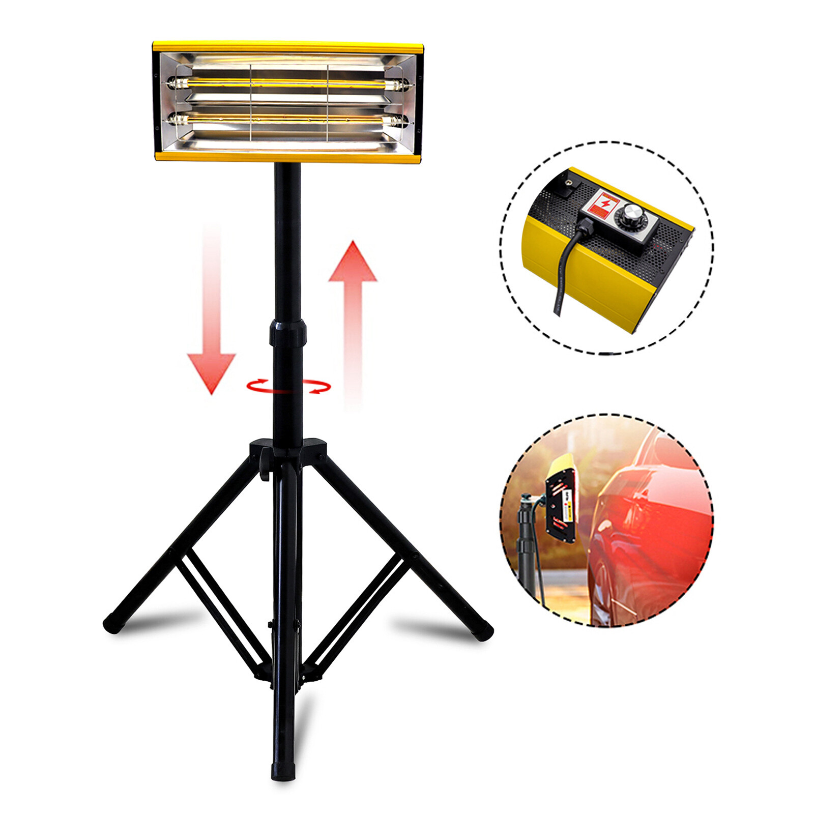 Infrared Paint Curing Lamp Auto Body Heating Booth Spray Baking Light 2000W 110V