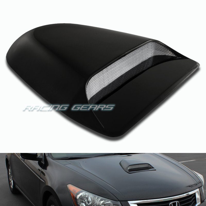 BLACK ABS PLASTIC RACING AIR FLOW INTAKE BONNET VENT TURBO HOOD SCOOP UNIVERSAL