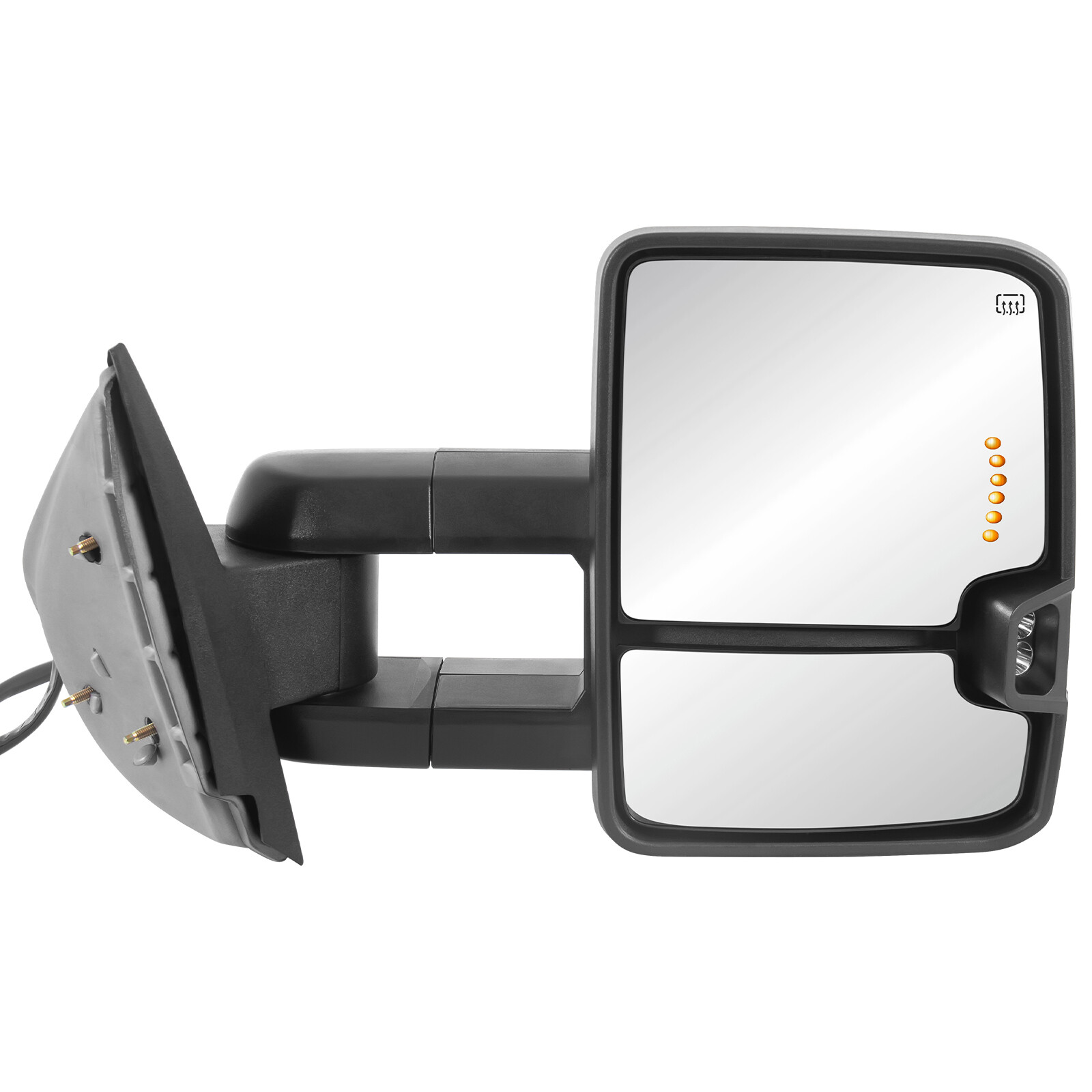 2X Switchback White Painted Tow Mirrors For 2008-2013 Silverado 1500 2500HD 3500