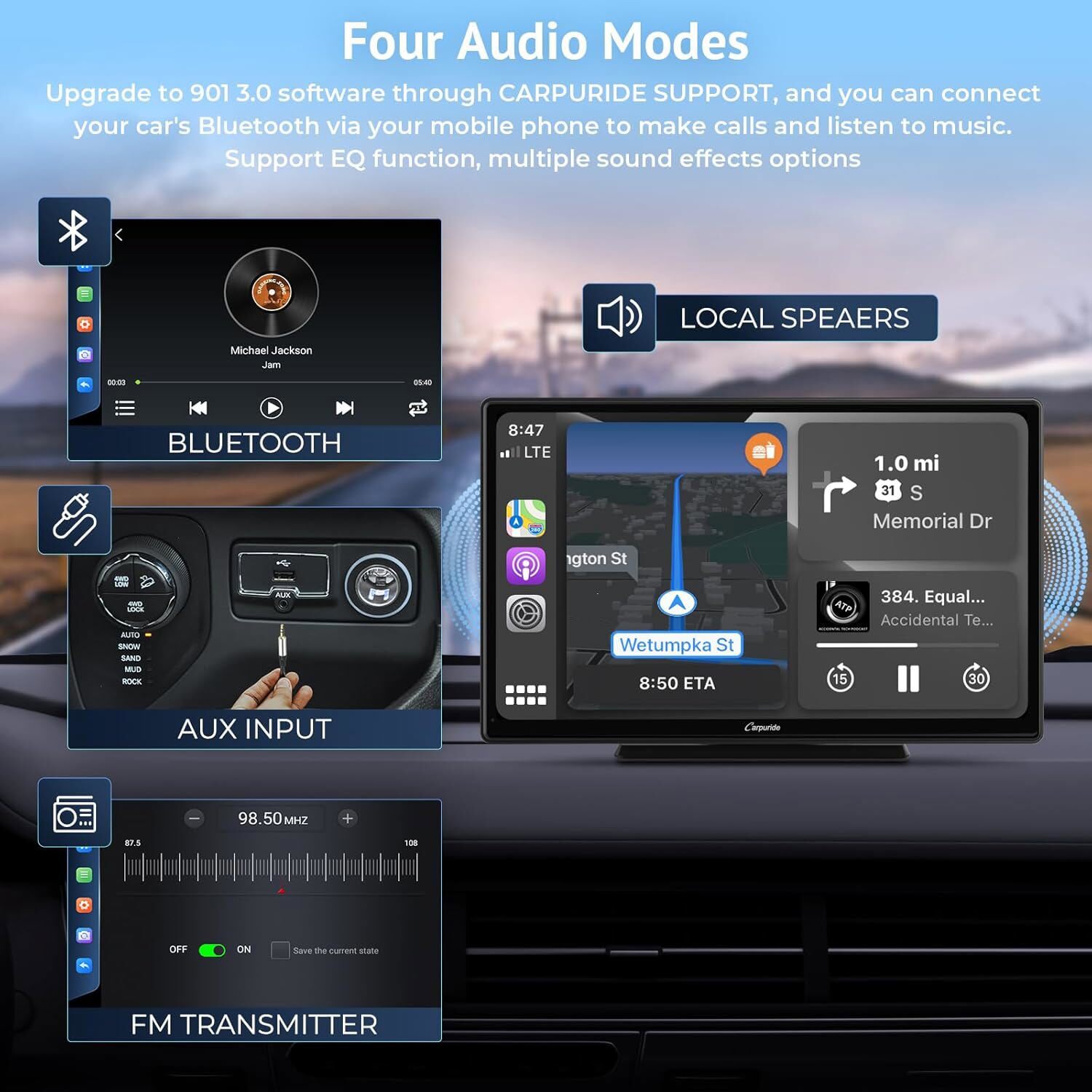 Carpuride W901 Car Radio Wireless Apple CarPlay Android Auto Car Stereos Audio