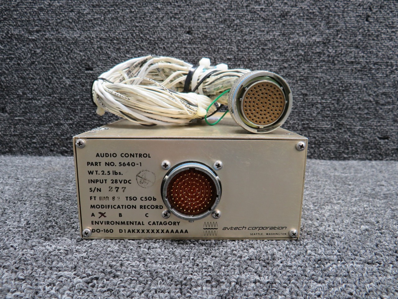 5640-1 Avtech Corporation Audio Control Unit with Modifications (Volts: 28)