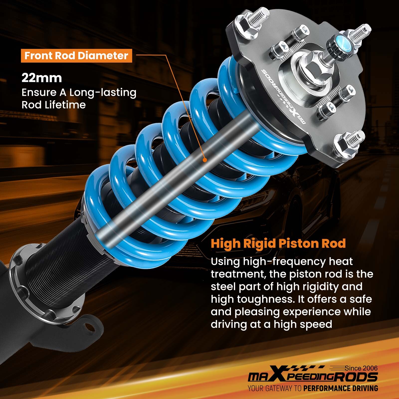 Maxpeedingrods Front & Rear Coilovers Lowering Kit For Toyota Corolla 1988-2002