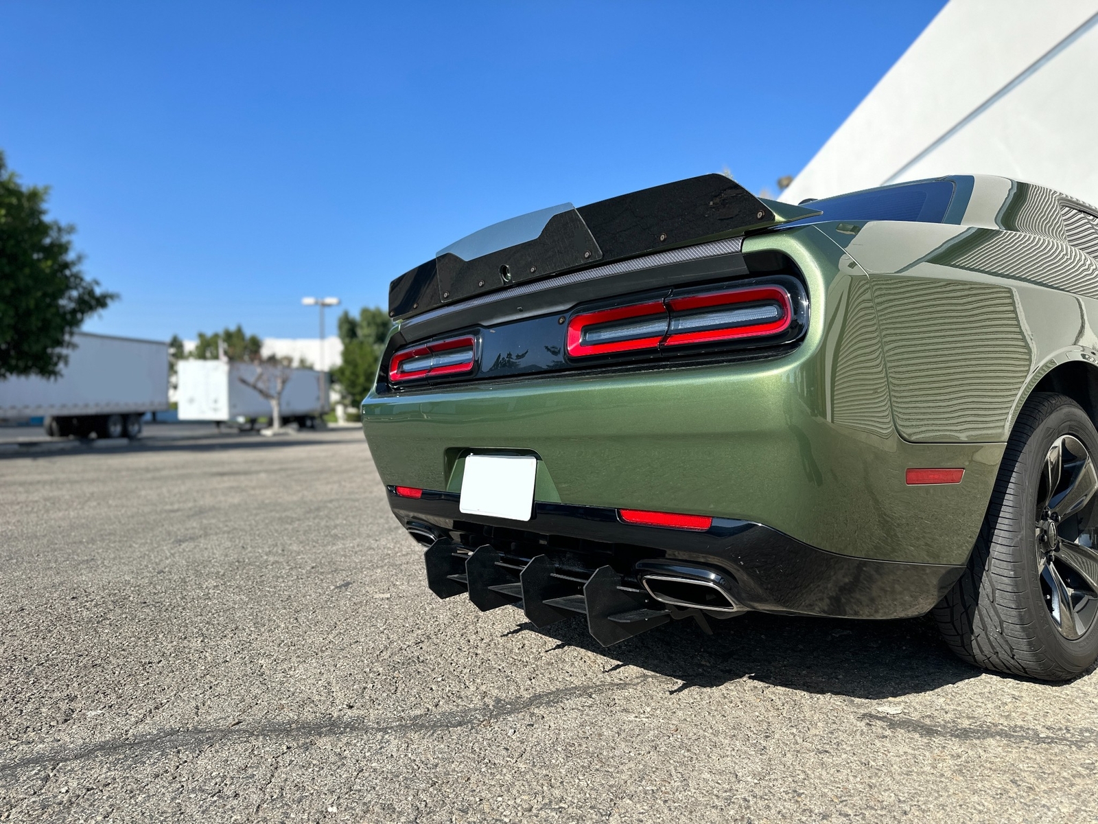 2 Piece Trunk Decklid Spoiler Gurney Flap Wicker bill For 15-23 Dodge Challenger