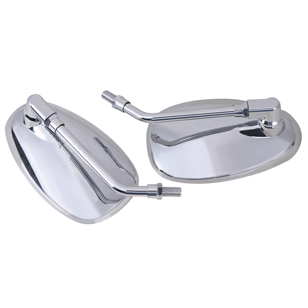 Chrome Motorcycle Oval Mirrors For Honda Shadow Spirit 750 1100 VTX1300 VTX1800