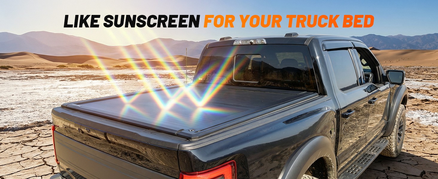 WOLFBOX Power Retractable Tonneau Cover Truck Bed Cover with Remote Control &App