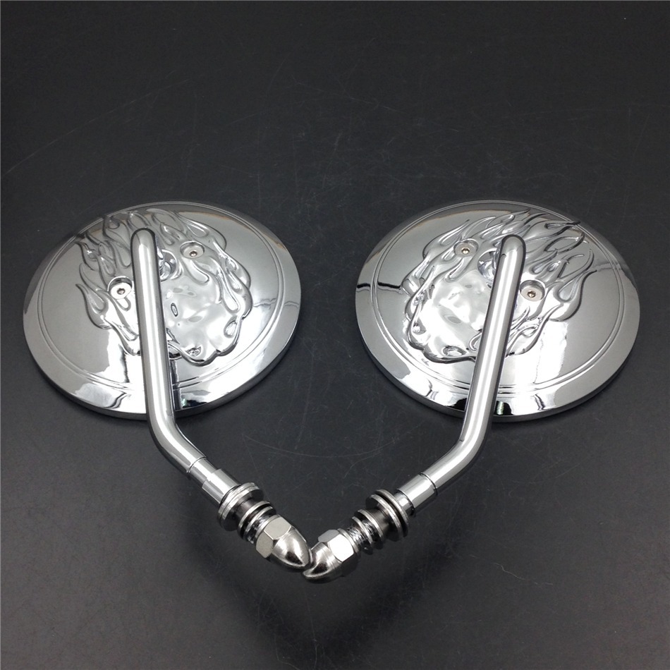 Side Mirrors For Harley Softail Dyna Sportster Touring Chrome Round RearView