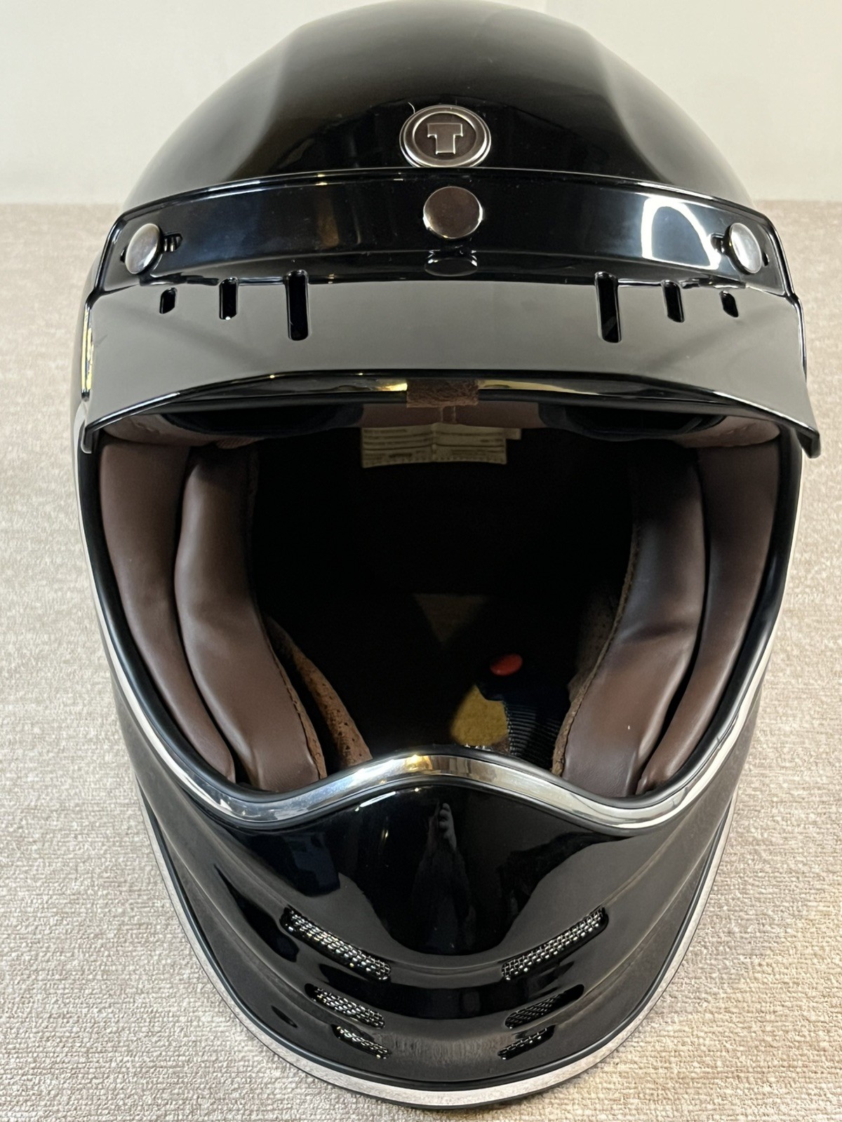 TORC Unisex-Adult T3 Small Black Retro Classic Full-Face Motorcycle Helmet