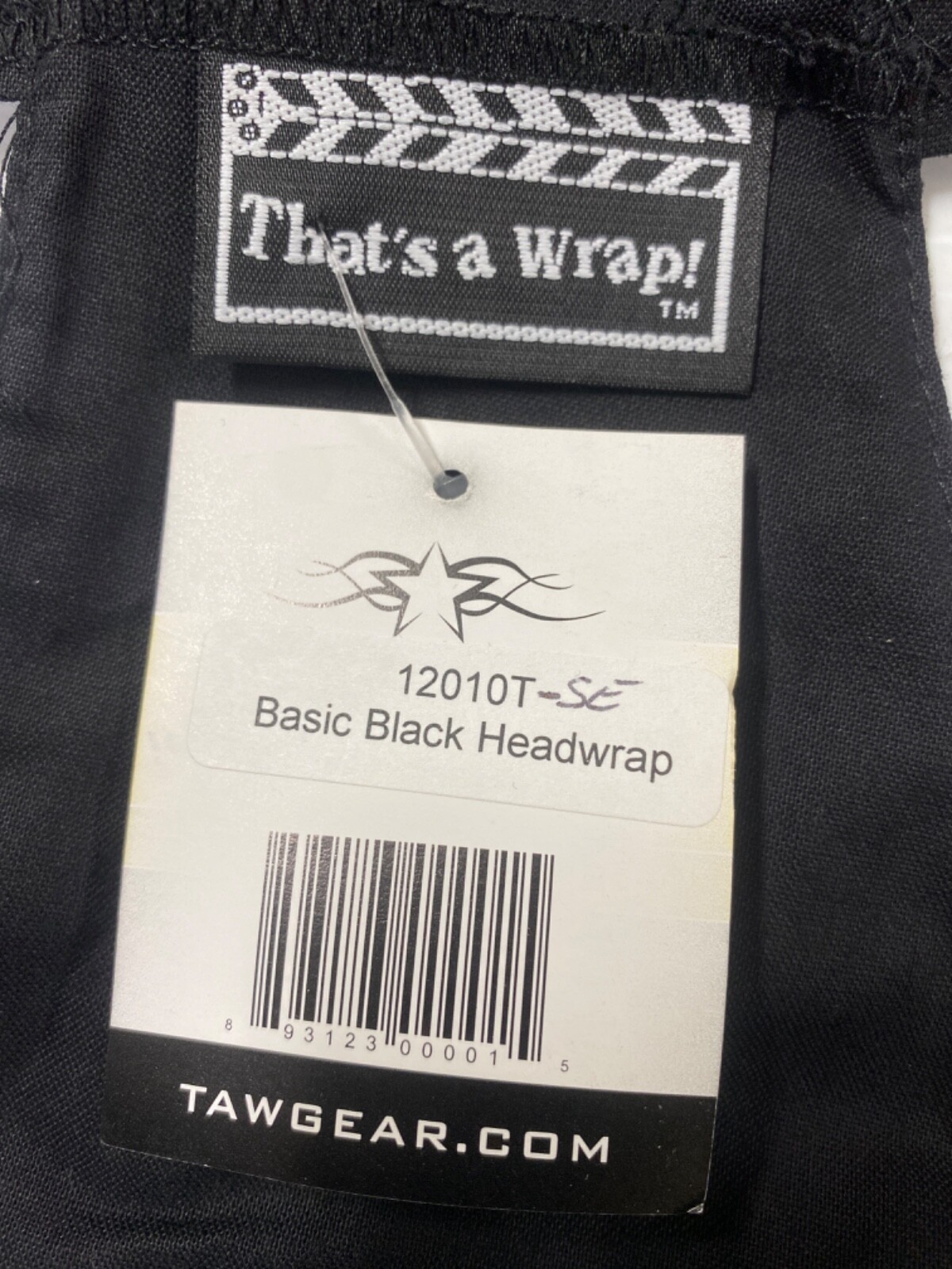 Brand New ~ That’s A Wrap Biker Gear Basic Black Headwrap (FC107-3Q1706