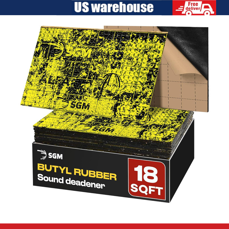 Car Sound Deadening Mat 80 mil (2mm) 18 sqft (1.67 sqm), Self Adhesive Butyl Aut