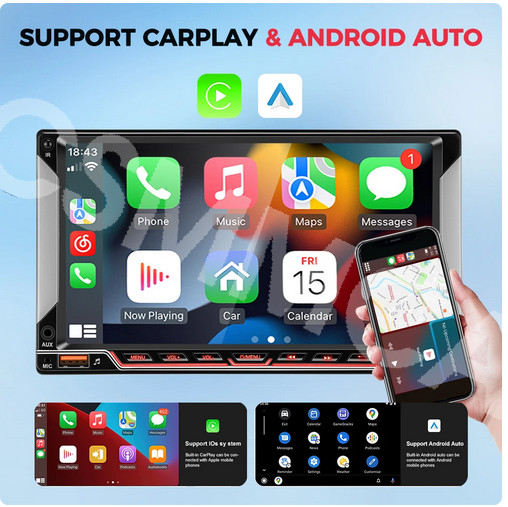 Touch Screen Car Stereo Radio 2Din MP5 Player GPS Navigation WiFi BT FM RCA RDS