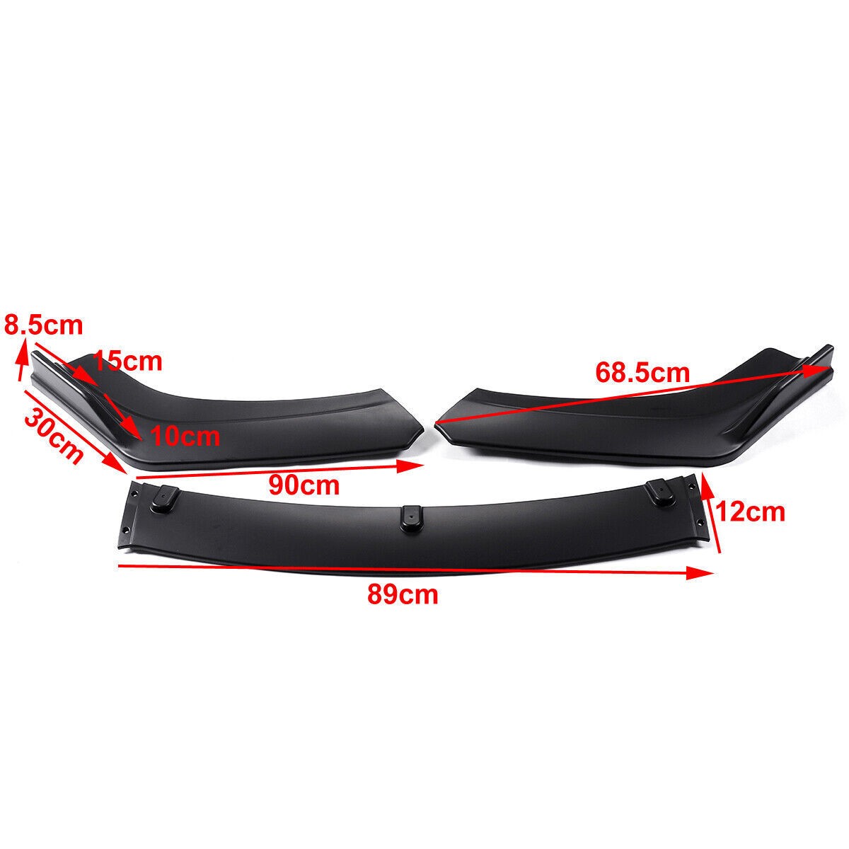 For Audi A4 S4 Rs4 2008-2012 B8 Front Bumper Lip Spoiller Splitter Matte Black