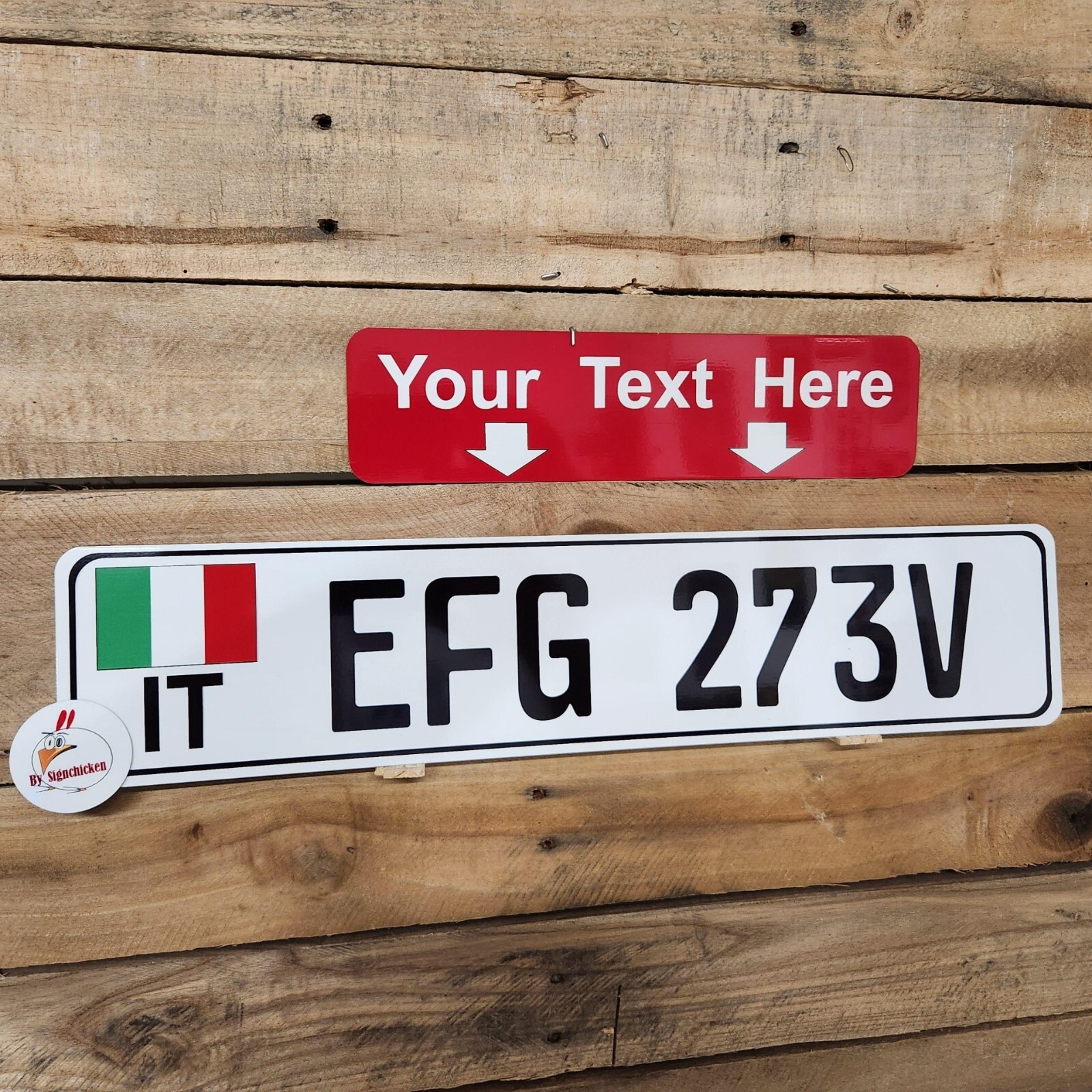 ITALY, ITALIAN, EURO TAG, European style License Plate, Custom, ANY TEXT,