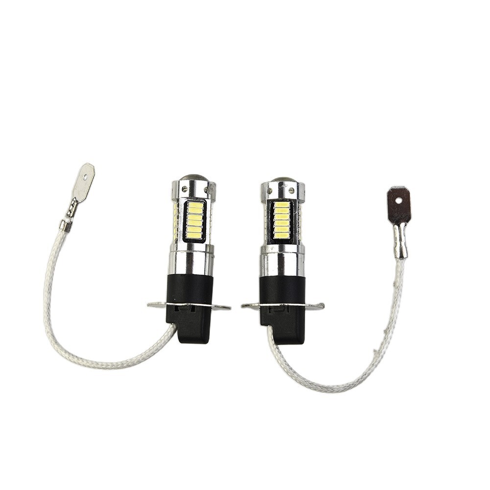 Pair H3 LED Fog Light Bulbs Conversion Kit Super Bright Canbus 6000K White 100W