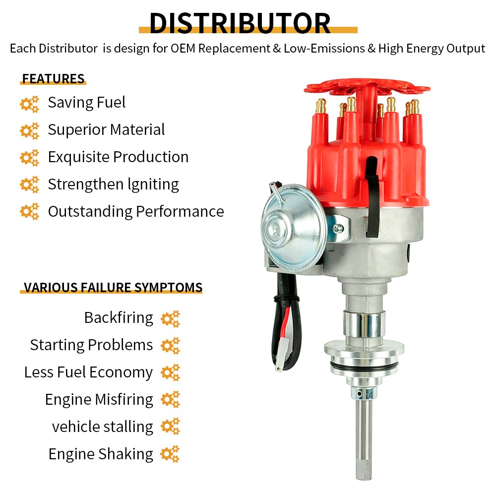 Complete Electronic Small Block Distributor HEI FOR Dodge Chrysler 318 340 360