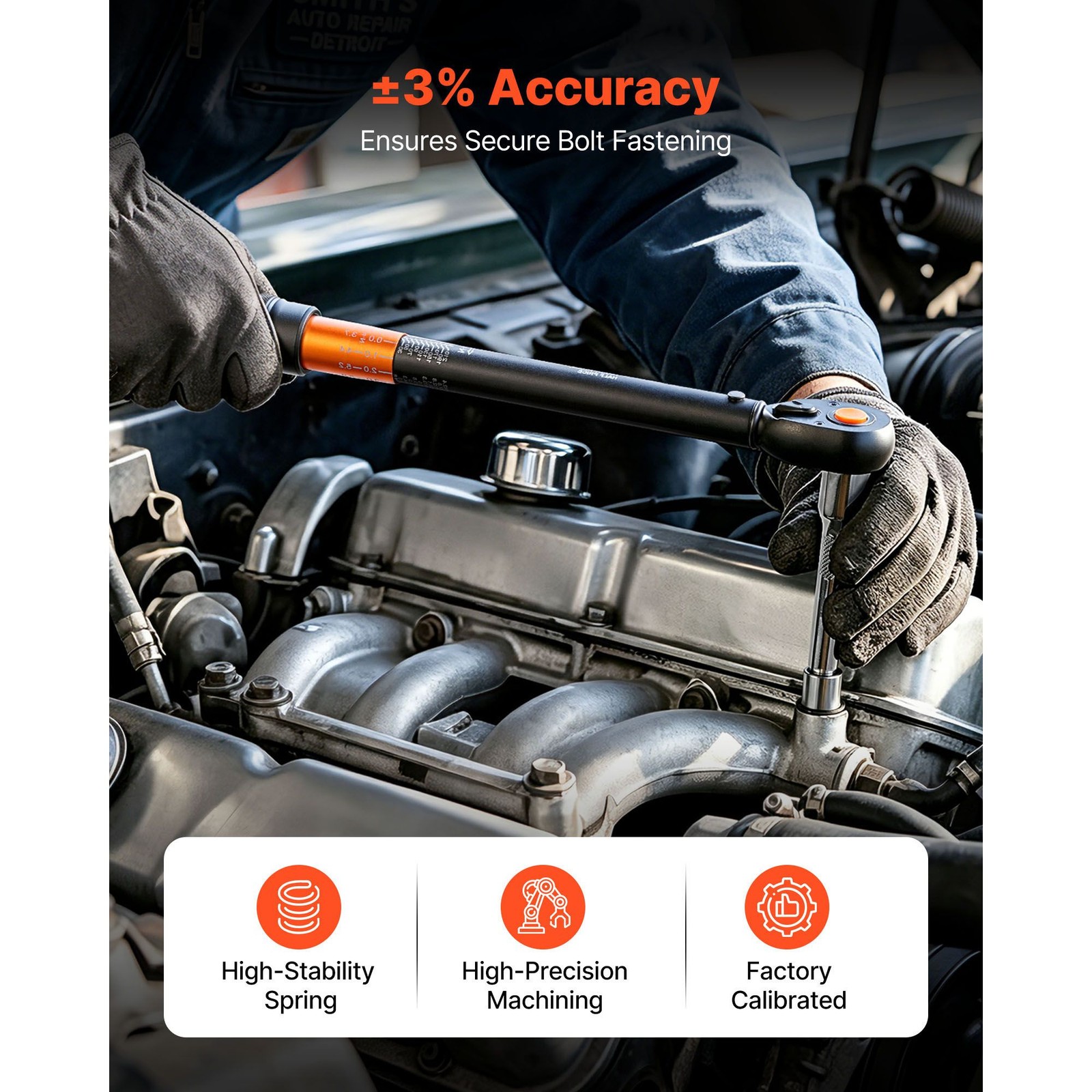 1/2 Drive Click Torque Wrench 20-220 Nm ±3% Set