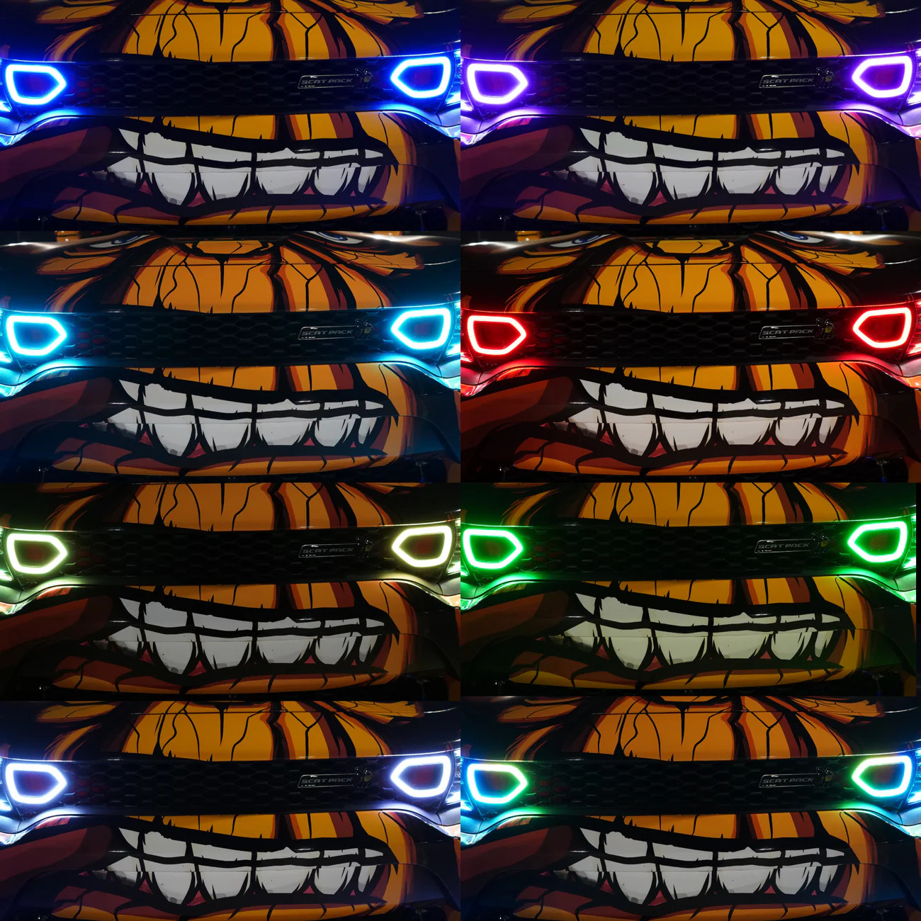 For 15-23 Dodge Charger Switchback LED RGBW SNORKEL HALO multicolor light SRT
