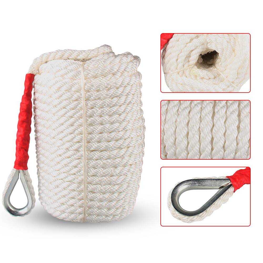 [3/4inch, 200ft] Polypropylene Rope 3 Strand Twisted Anchor Line, Anchor Rope US