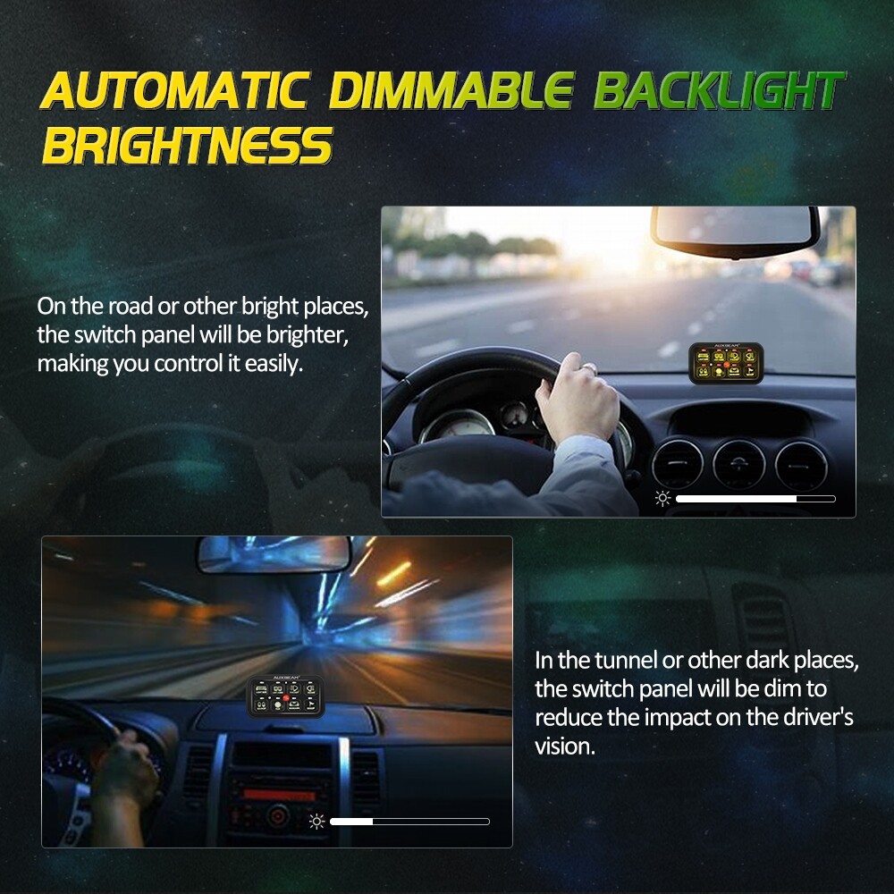 AUXBEAM AR-800 Multifunction 8 Gang RGB Switch Panel with bluetooth Controller