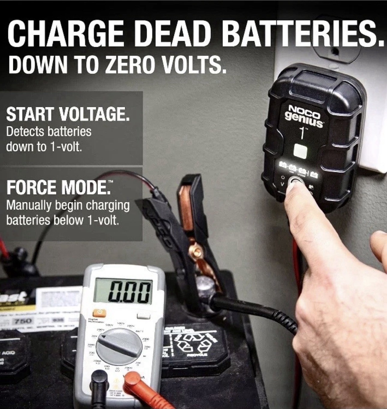 NOCO GENIUS1 6V/12V 1A Smart Battery Charger, Trickle Charger and Maintainer