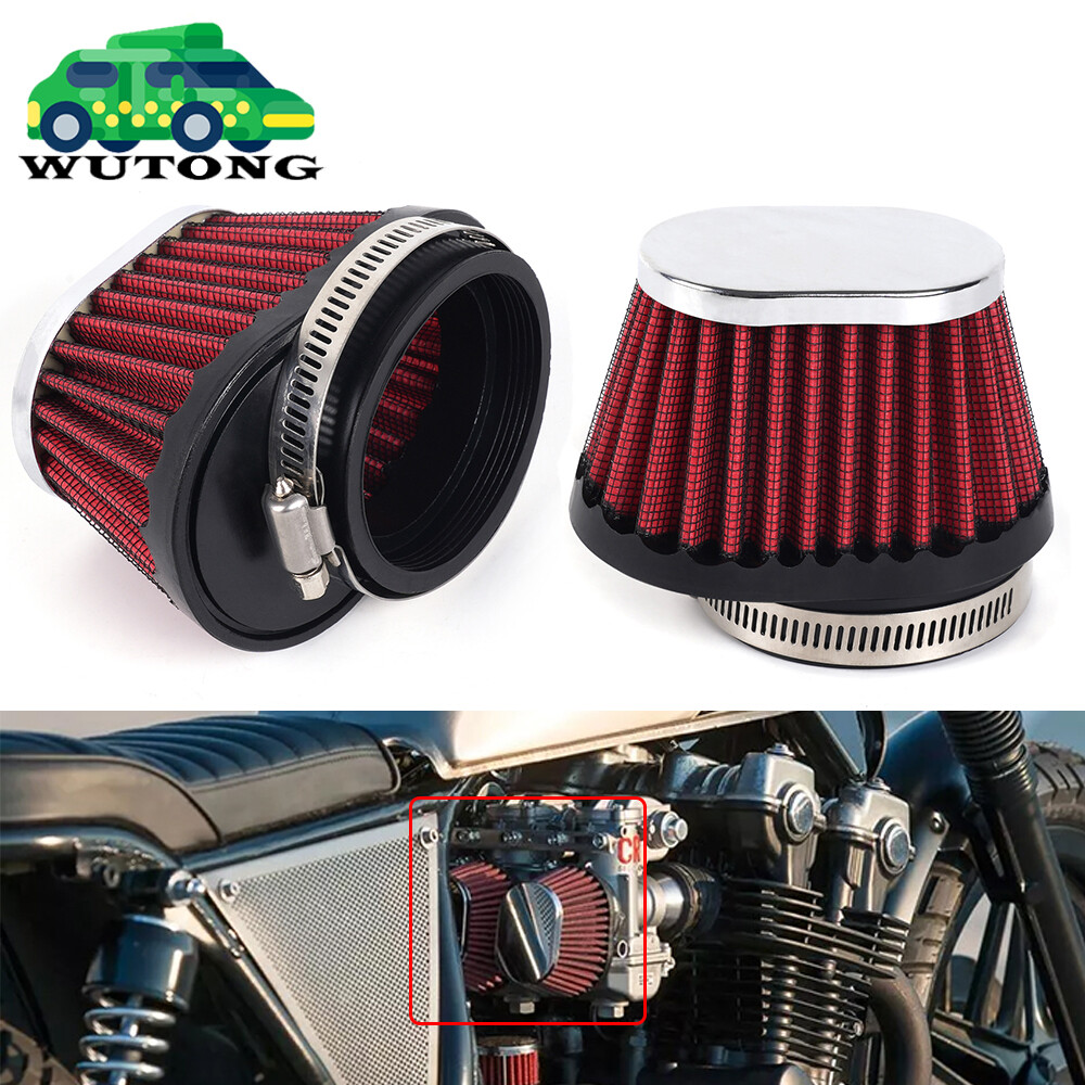 2 Pcs Motorcycle Carburetor High Flow Air Intake Filter Engine Pipe Cleaner 55mm