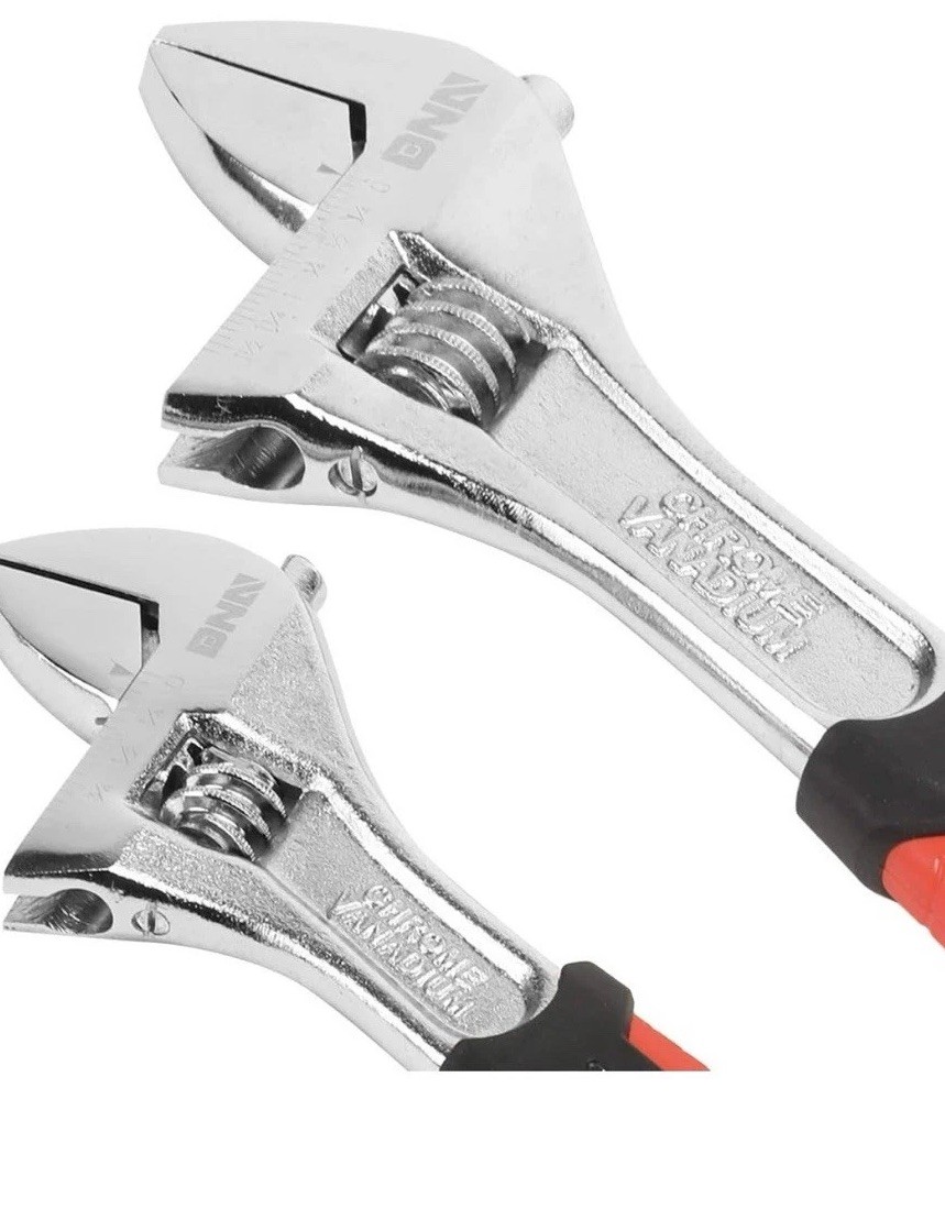 Adjustable Wrench Spanner – [1 Pair] 8 & 12 Inch, Vanadium Steel Automotive Tool