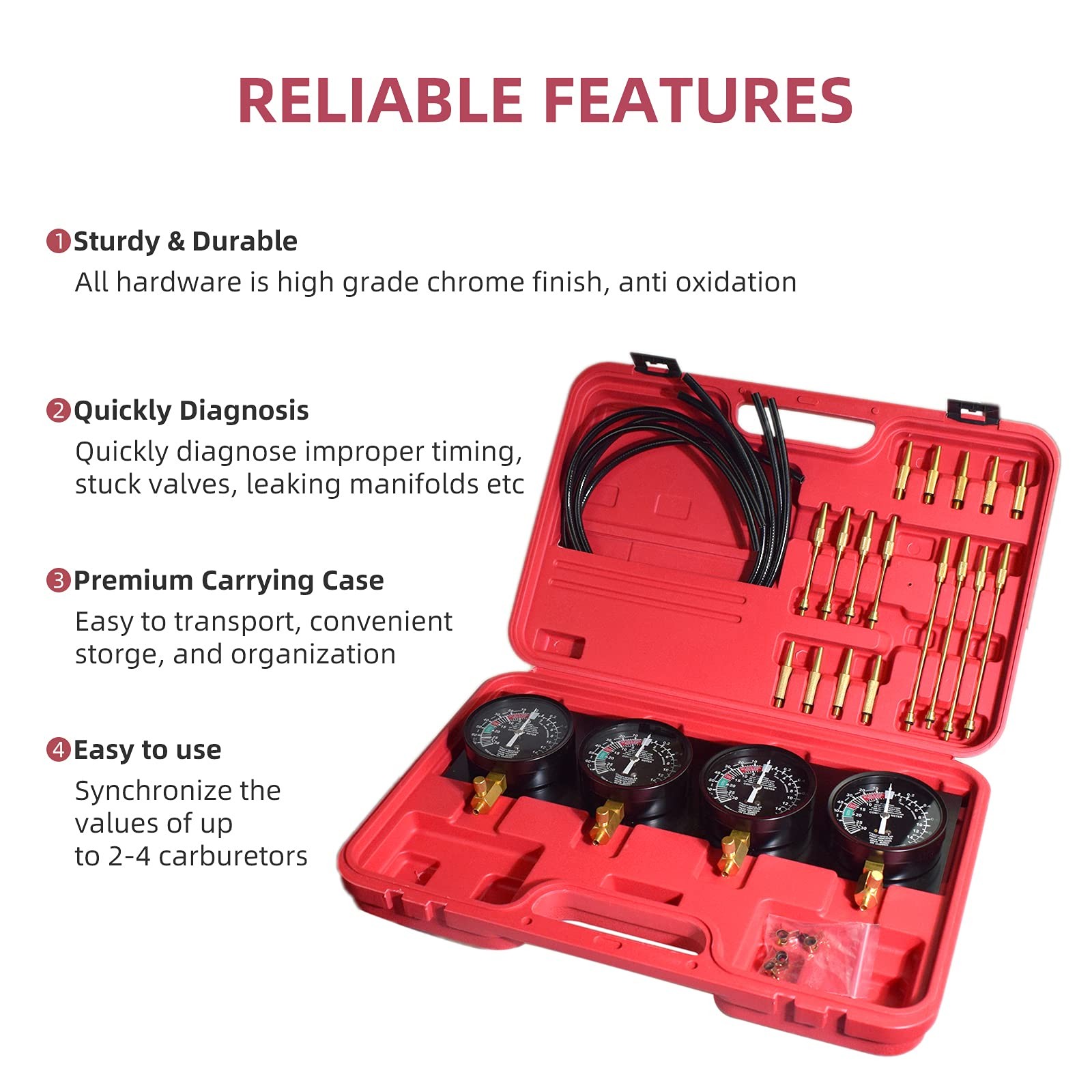 Alltooetools Universal Vacuum Carburetor Synchronization Balancer Basic style