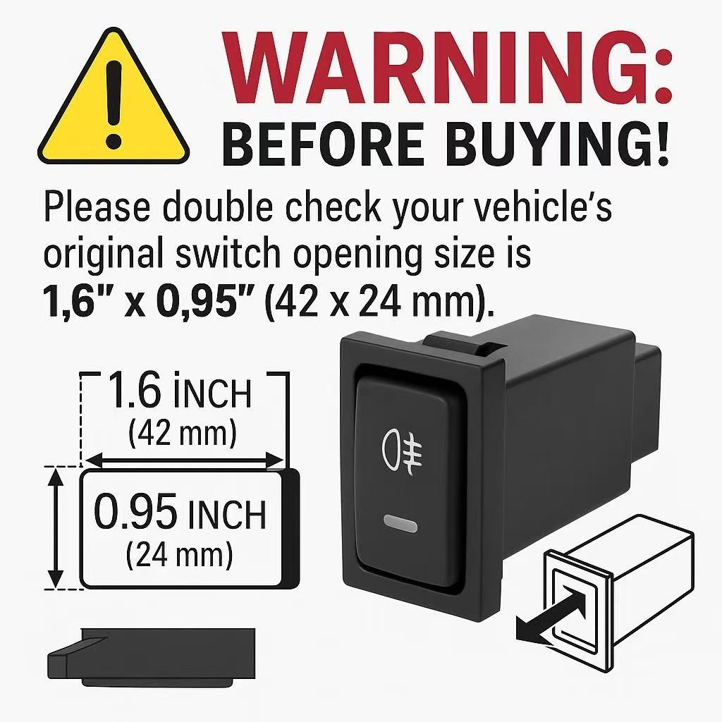 4-Pole 12V Push Button Switch w/LED Indicator Light Fog Lights For Toyota etc