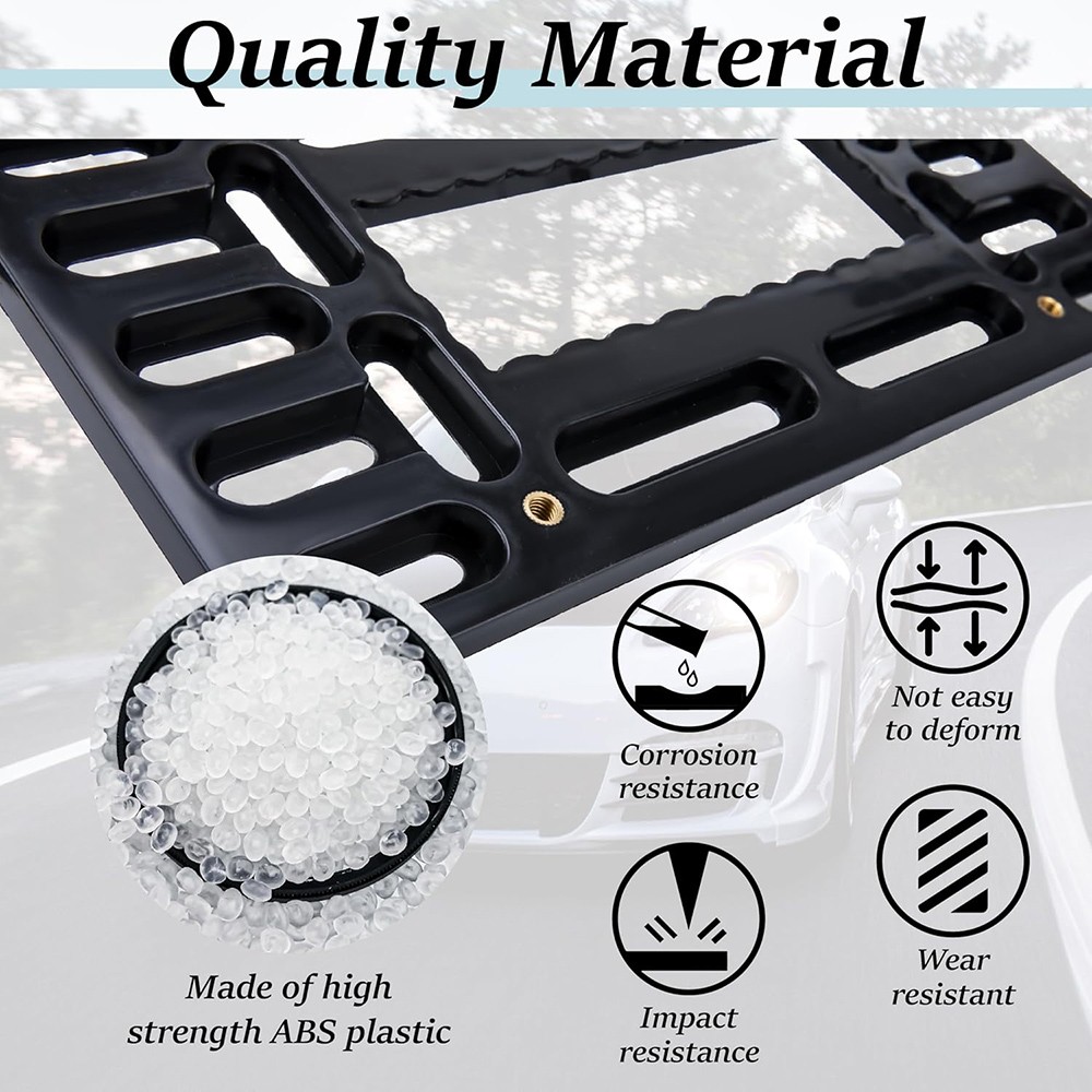 Premium ABS Front License Plate Bracket Adjustable 2/4 Plate Holder Mount Kit