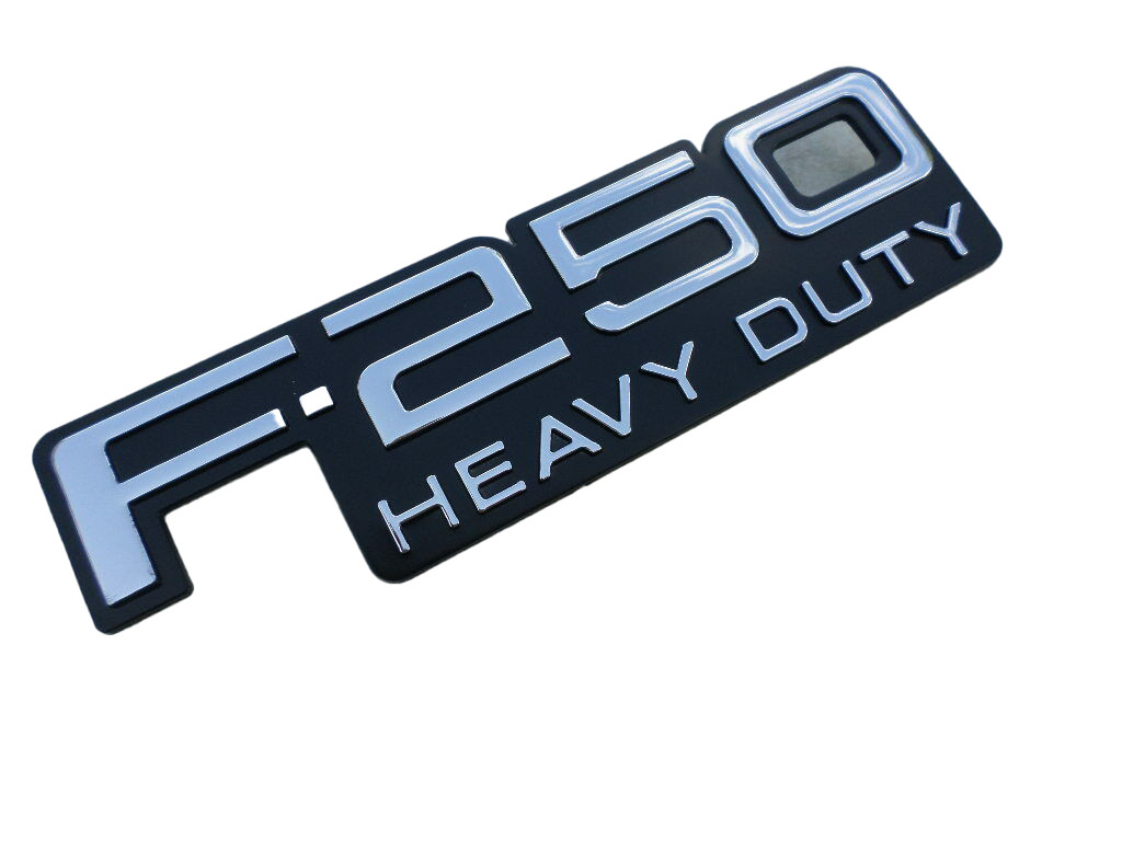 1 X 92-96 F250 Heavy Duty Emblem NamePlate Side Badge Logo Chrome Self-Adhesive