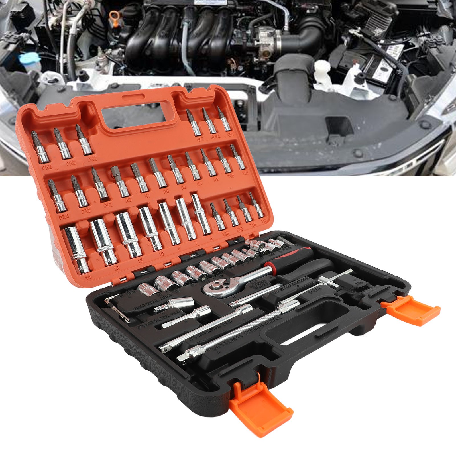 New Professional 53PCS Automotive Socket Wrench Set High Hardness Steel For Car