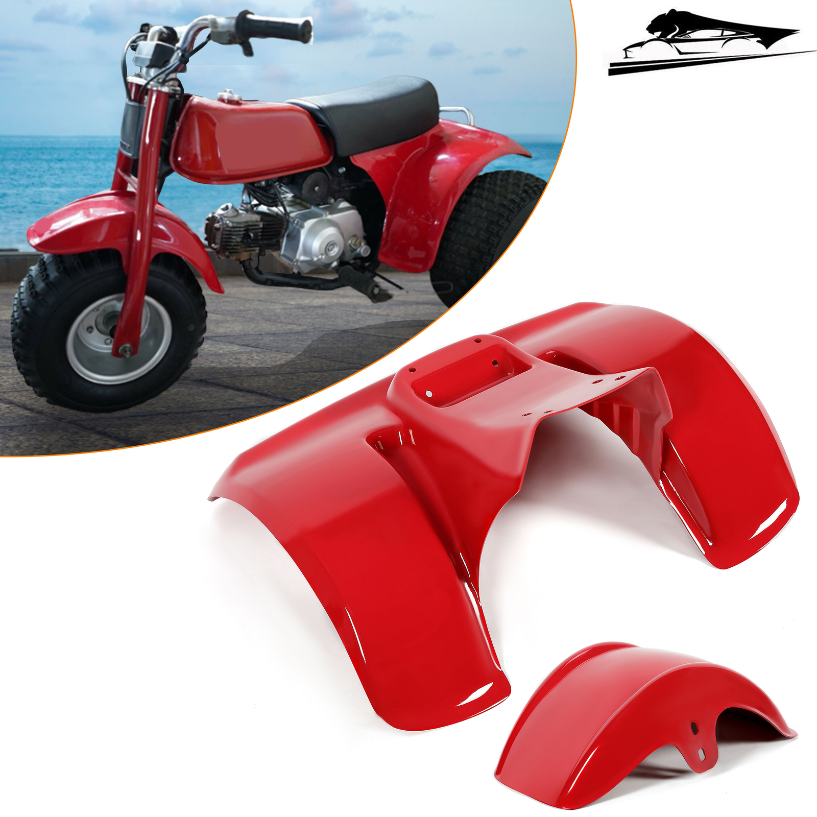 NEW FOR HONDA ATC70 1978 – 1985 PLASTIC RED FRONT AND REAR FENDER SET