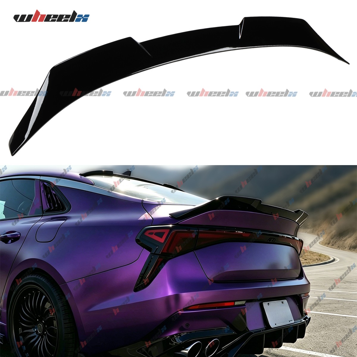 Gloss Black For 2025-2026 Kia K5 OPTIMA V Style Highkick Duckbill Trunk Spoiler