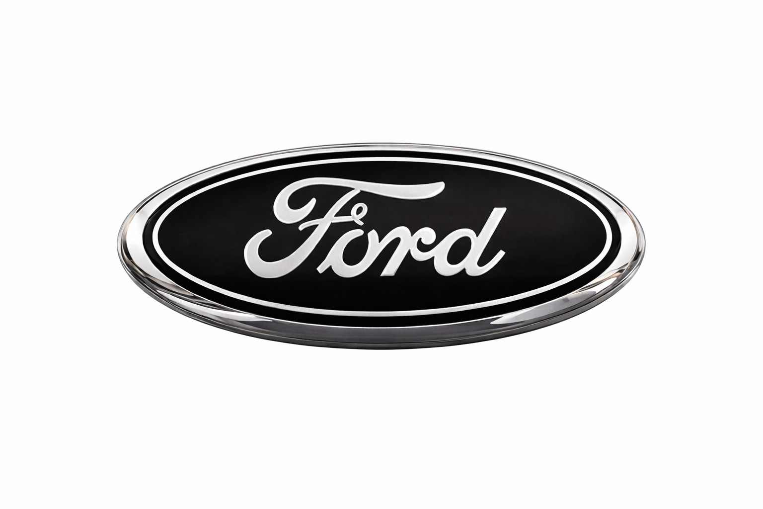 FORD 7 Inch Front Grille Tailgate Emblem BLACK SILVER 3D Oval 3M USA SELLER