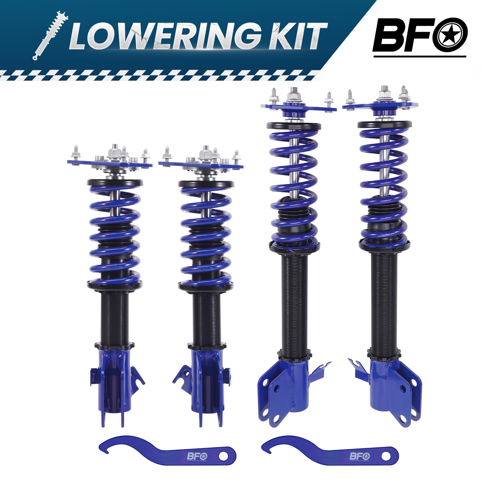 BFO Coilover Shock Struts Lowering Kit For Subaru Forester 03-08 Adj. Height