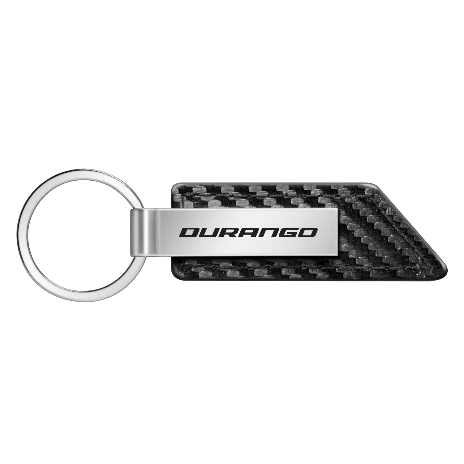 Dodge Durango Carbon Fiber Texture Black Leather Strap Key Chain Key-Ring