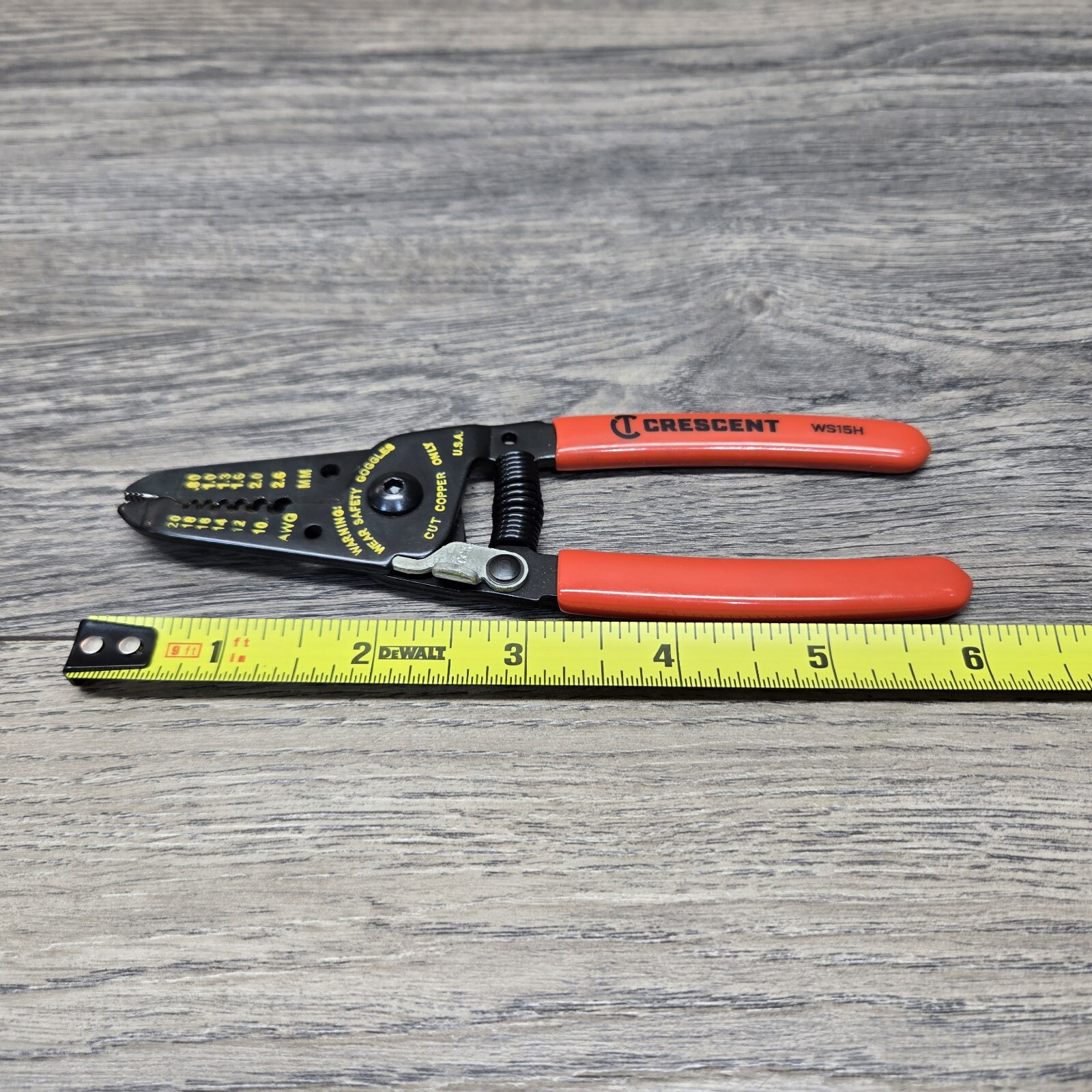 Crescent WS15 6″ Self-Opening Wire Strippers / Cutters 10-20 AWG USA Made