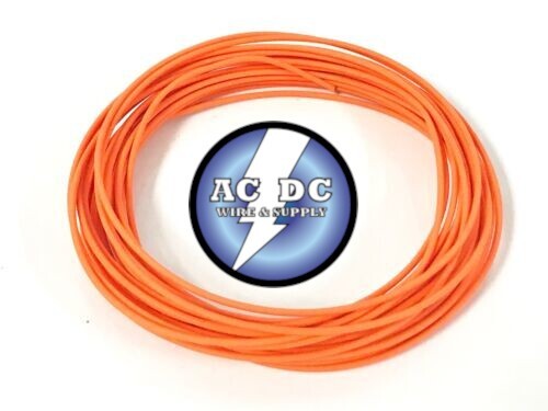 25 FEET AUTOMOTIVE WIRE 18 AWG HIGH TEMP TXL WIRE ORANGE PURE COPPER
