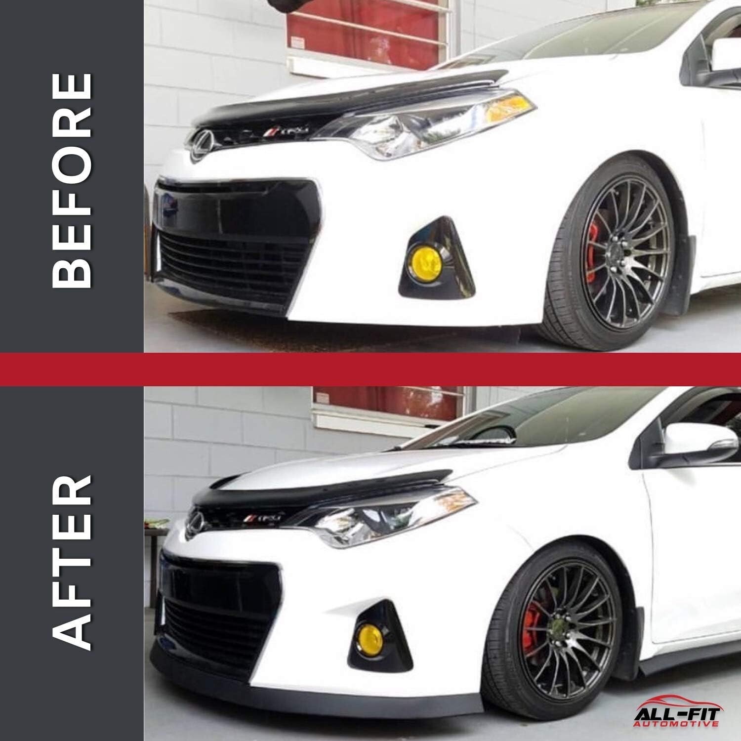 ALL-FIT 1.5in Universal Fit Front Bumper Spoiler Lip Splitter Protector (D-Gray)