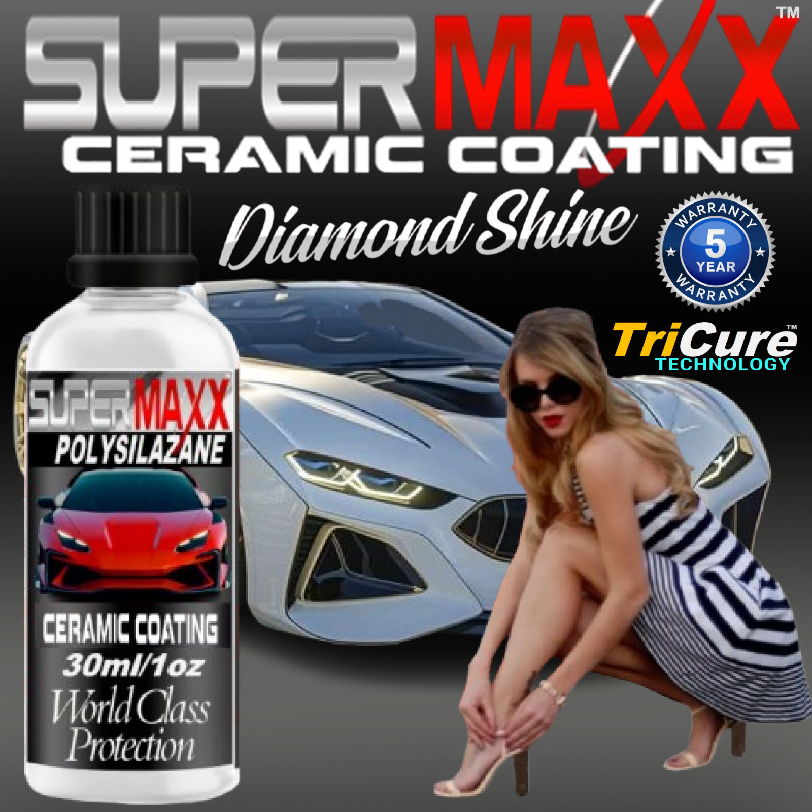 SUPERMAXX XTREME NANO 9H CERAMIC CAR COATING 5 YEAR SCRATCH RESISTANT PROTECTION