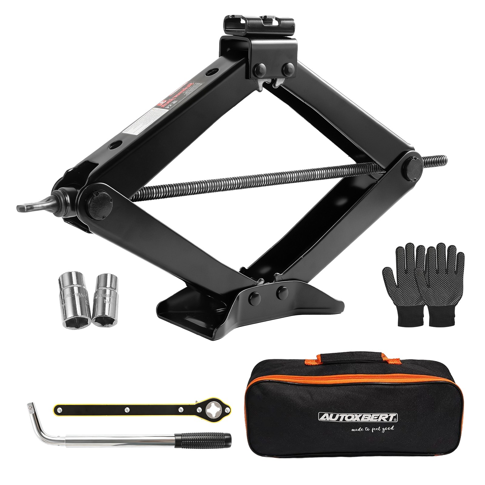 Heavy Duty 3T Scissor Jack Car Emergency Lift Tool 440mm w/ 360 Rotatable Head