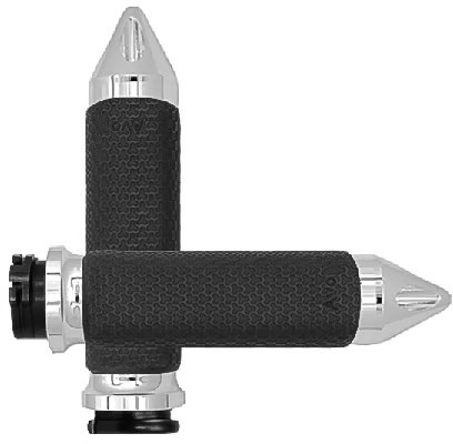 Avon Memory Foam Grips with Spike Ends – 1.5in. – Chrome MF-63A-CH-SPK