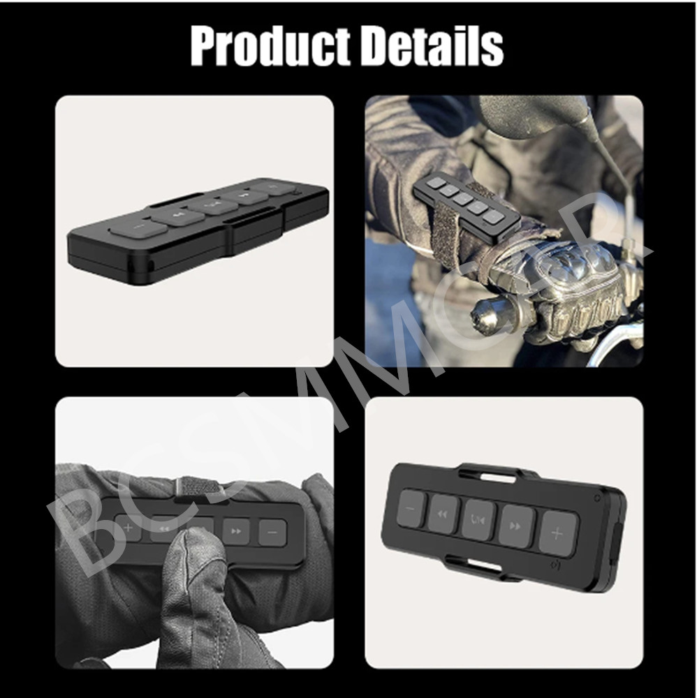 Wireless Bluetooth 5.0 Media Button Remote Controller For Car Motorcycle Outdoor