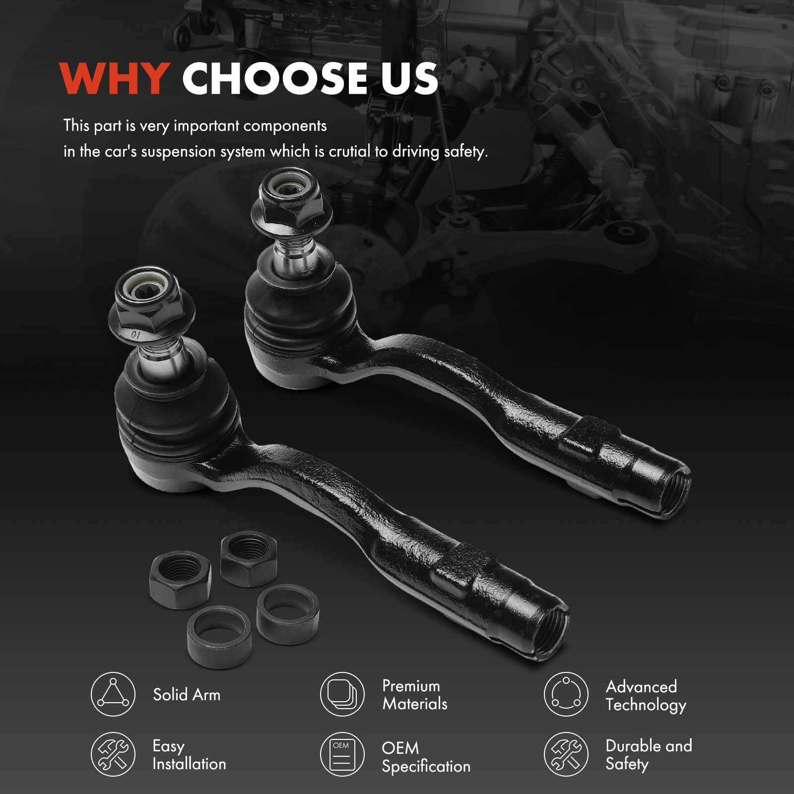 2x Front Driver & Passenger Outer Tie Rod End for BMW X3 2011-2017 X4 2015-2018