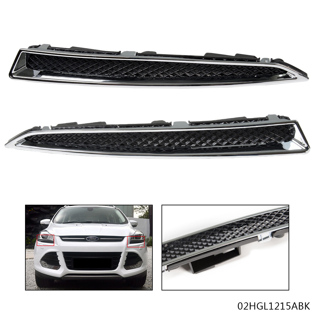 Pair Headlights Left & Right Lower Trim Moulding Fit For 2013-2016 Ford Escape