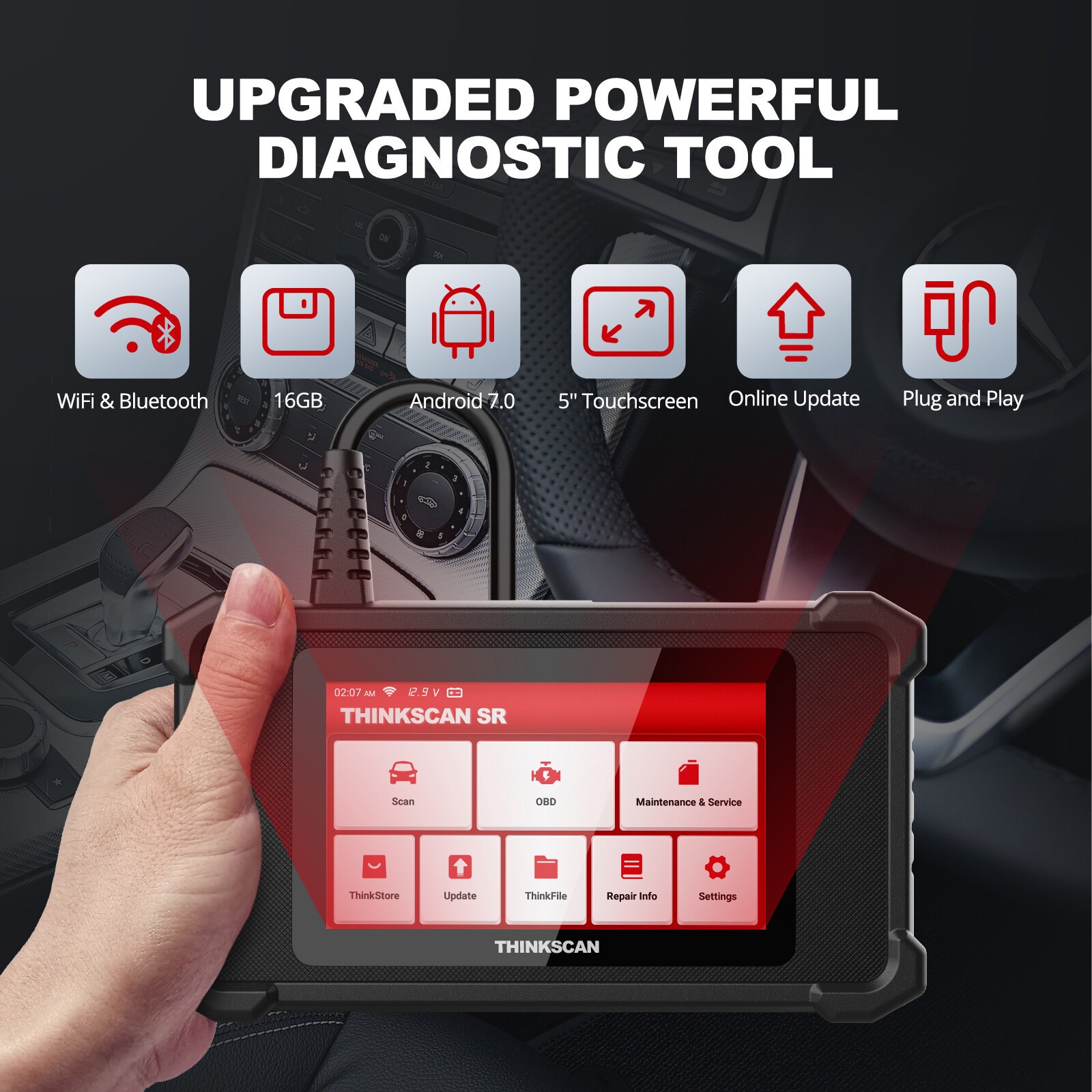2026 THINKCAR SR6 OBD2 Scanner ABS SRS Diagnostic Tool Oil SAS EPB TPMS Reset