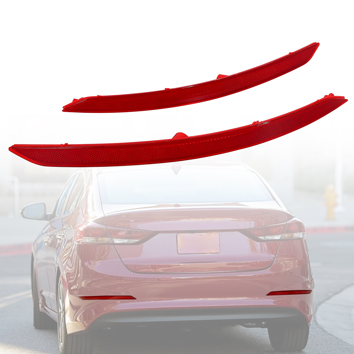 1 Pair Rear Bumper Reflector Set For 2017-2018 Hyundai Elantra Left & Right Side