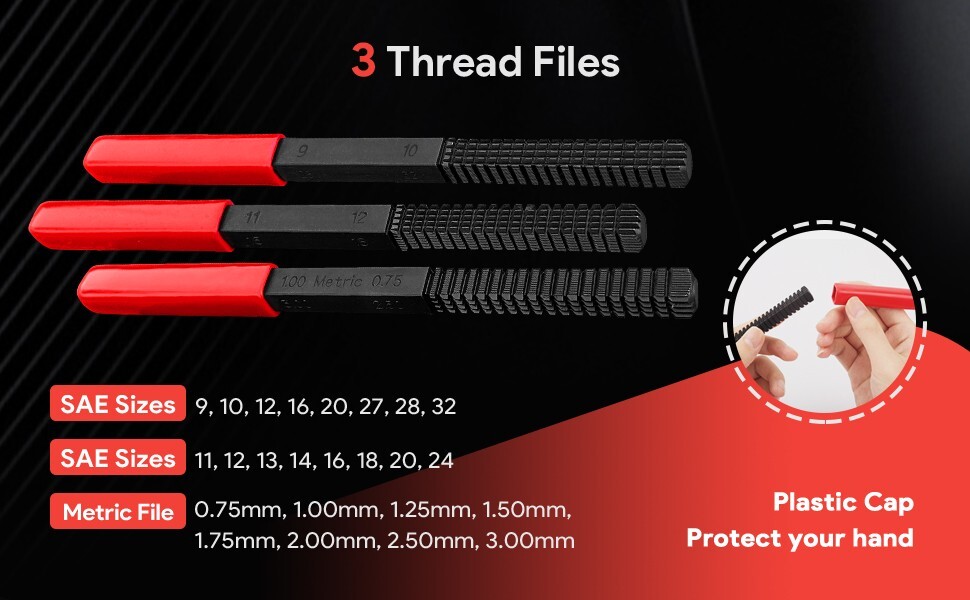 49PCS Thread Repair Chaser Tool UNC UNF Metric Thread Restorer Kit