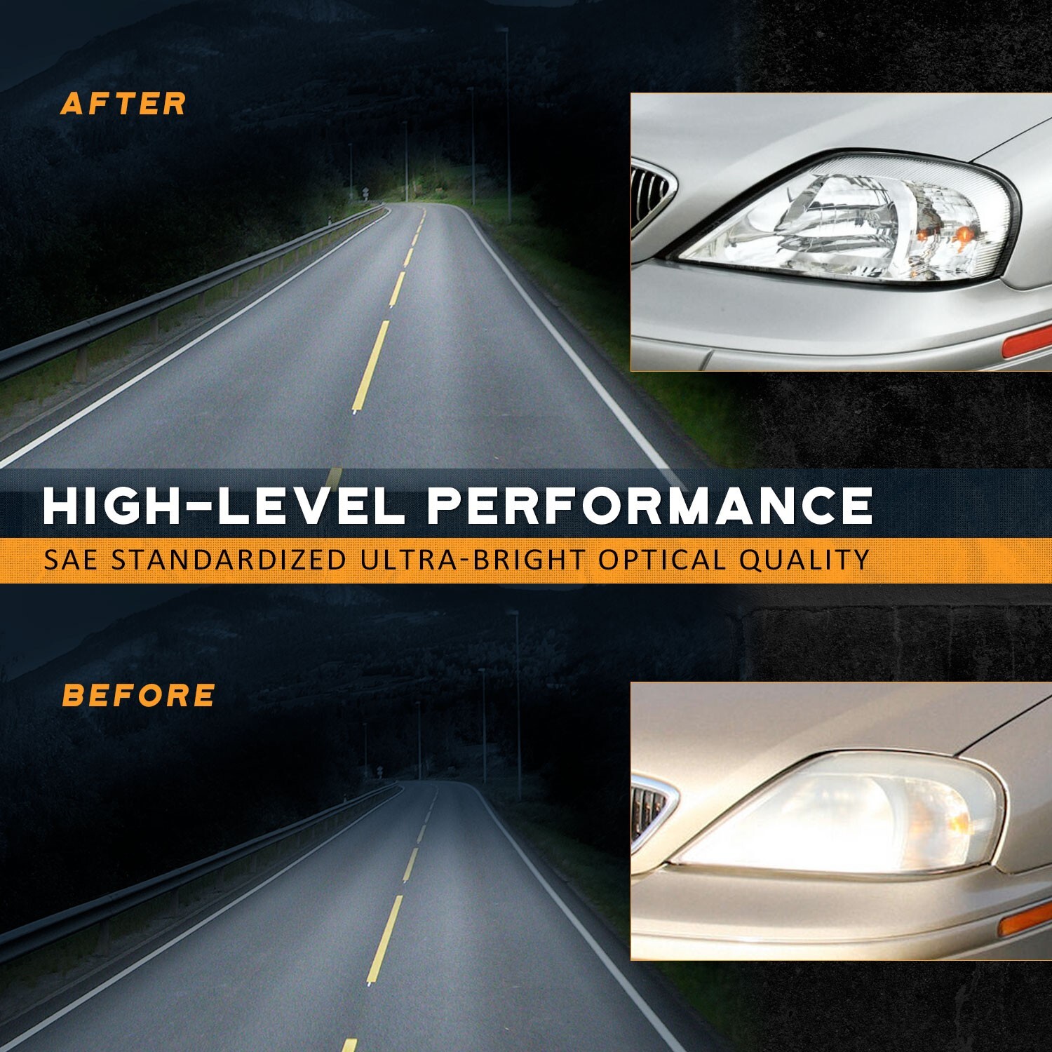 Pair Headlights Left & Right For 2000-2005 Mercury Sable Chrome w/o Bulbs