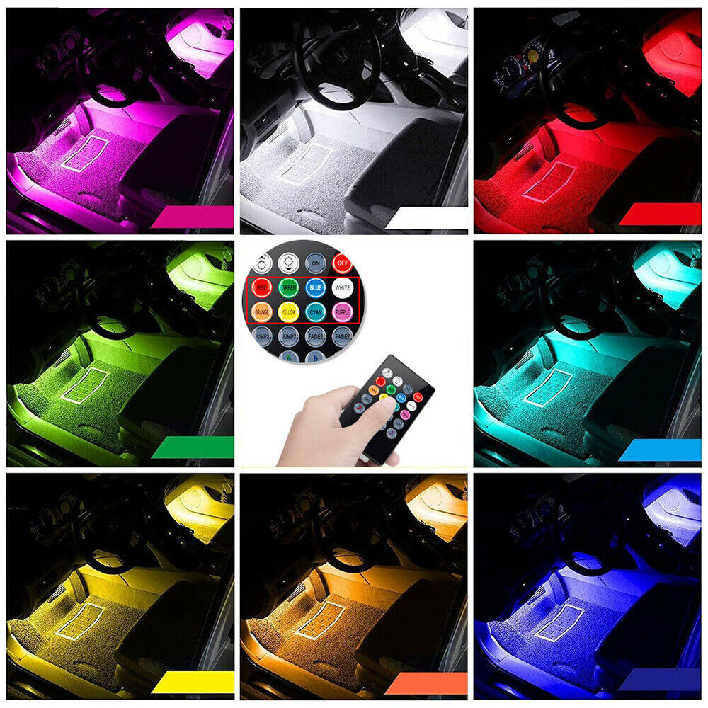 4PC 5050 RGB IC Dream Color Underglow LED Neon Kit Light Strip For Car Truck US